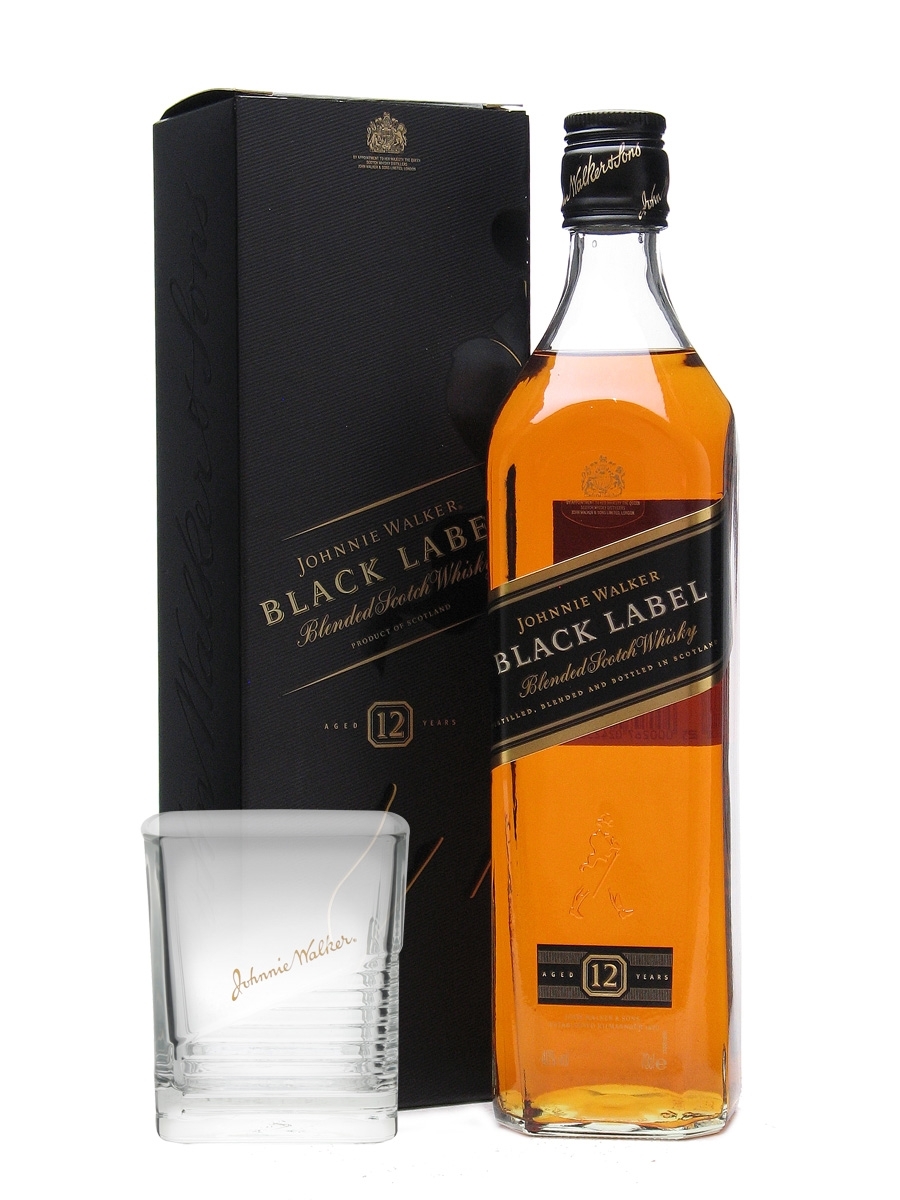 Viskis JOHNNIE WALKER BLACK LABEL 12YO 1 L. su dėžute