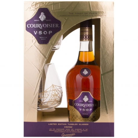 Konjakas Courvoisier VSOP 40% 0.7L su 2 taurėm